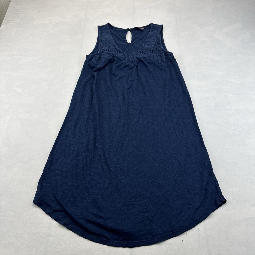 Lucky Brand Dress XS Blue Cotton Eyelet Lace Sleeveless Boho